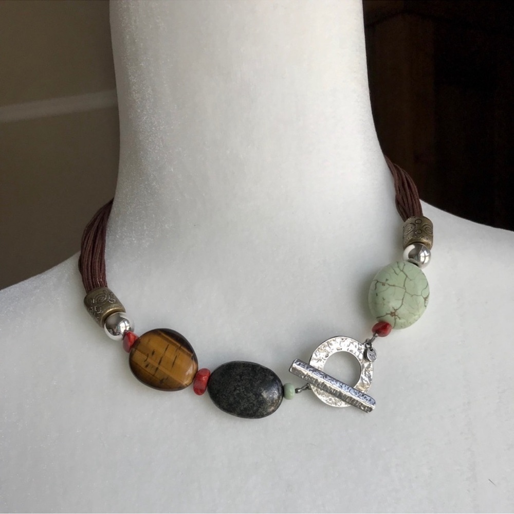 SILPADA N1891 Retired Necklace 925 Sterling Silver Multi-Stone 18”